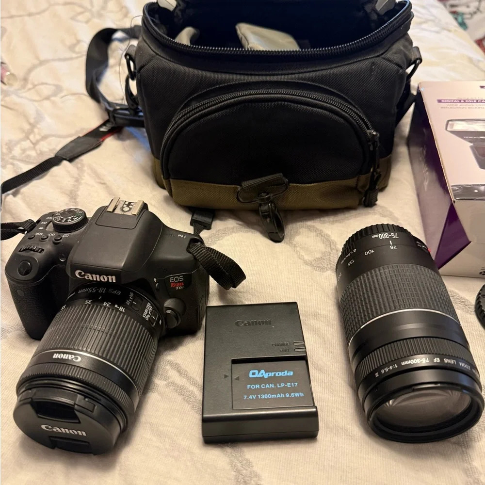 Canon Black DSLR  T6i Camera with Accessories